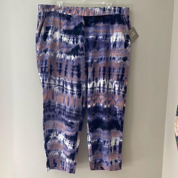 FOR CYNTHIA Woman 2X Tie Dye Linen Pants New with Tags - Picture 1 of 13